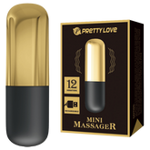 Pretty Love Rechargeable 12 Function Mini Bullet Massager Gold Bullet Vibrators